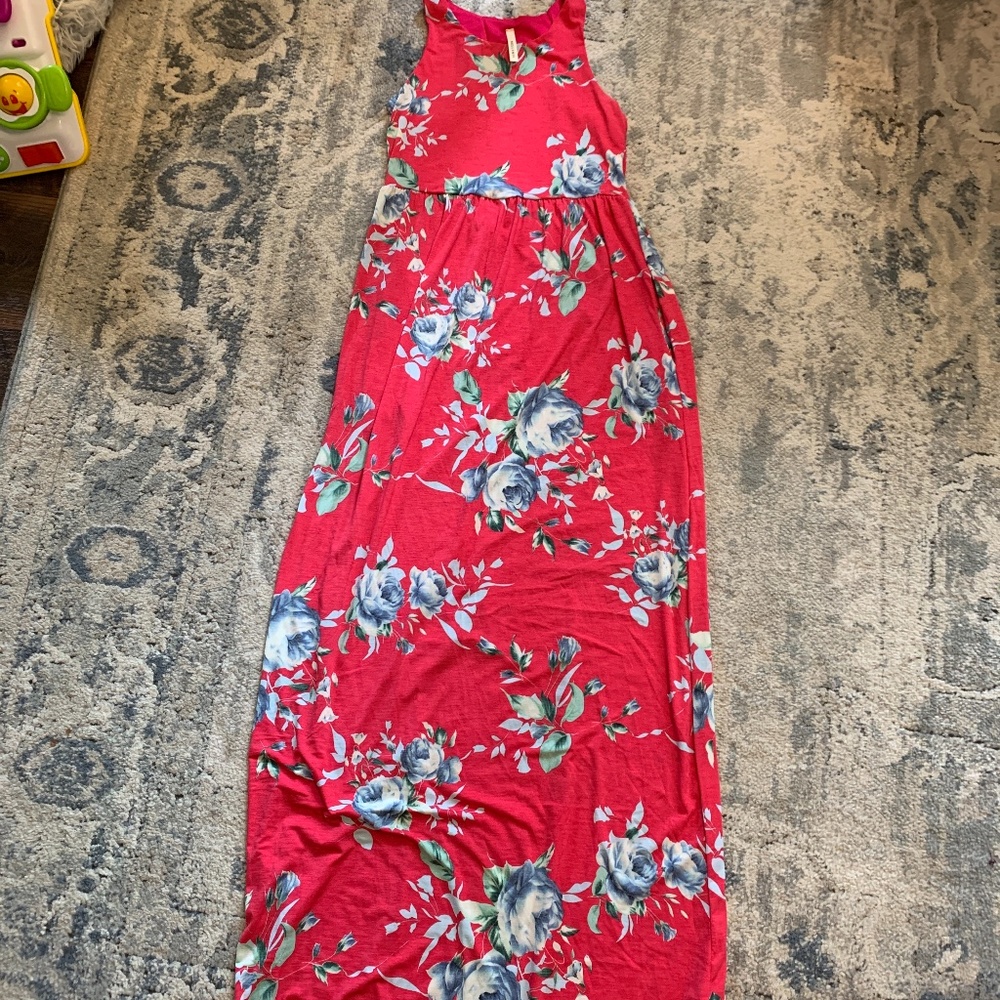 Hot pink maxi dress